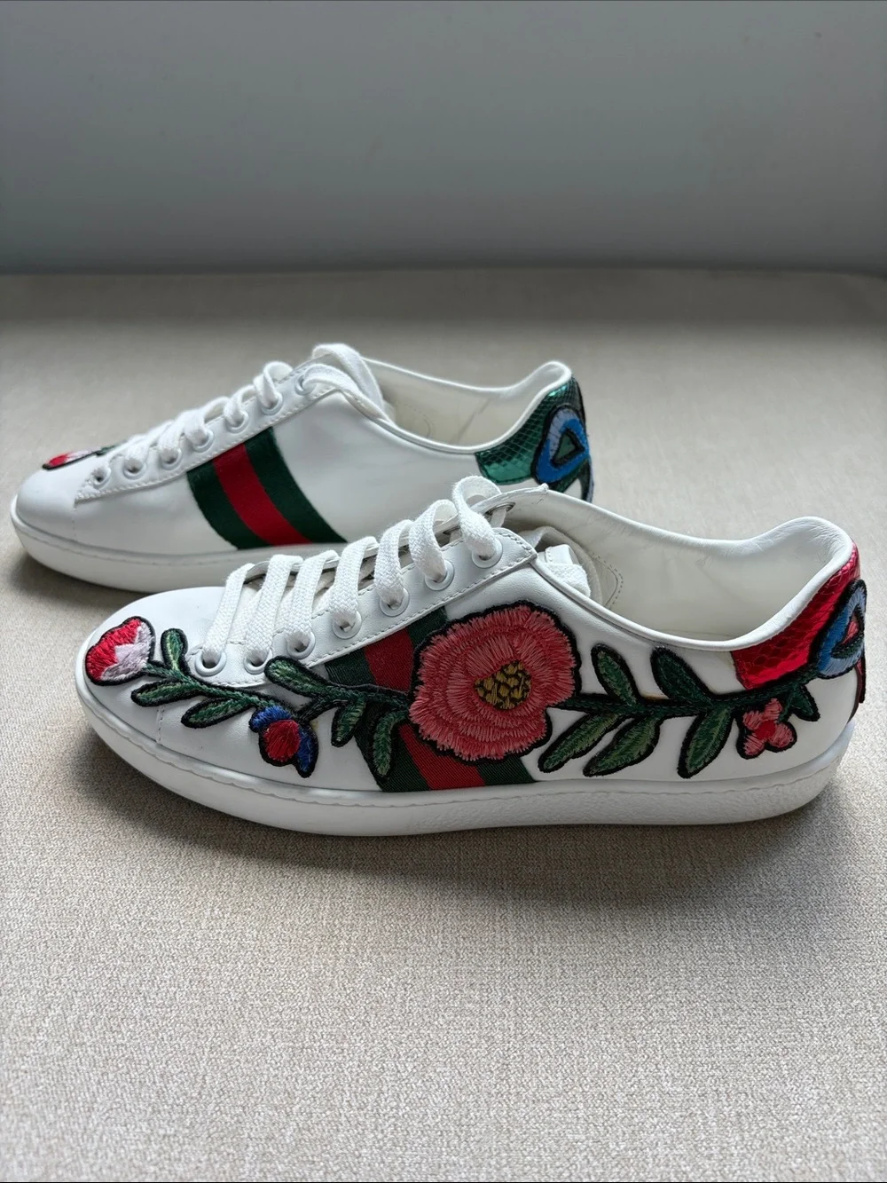 Gucci white leather
